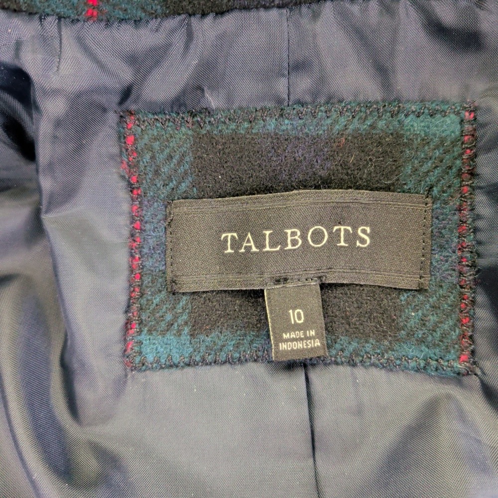 Talbots Womens‎ 10 Tartan Plaid Blazer Jacket Navy Wool Blend Career Scottish - Picture 4 of 9